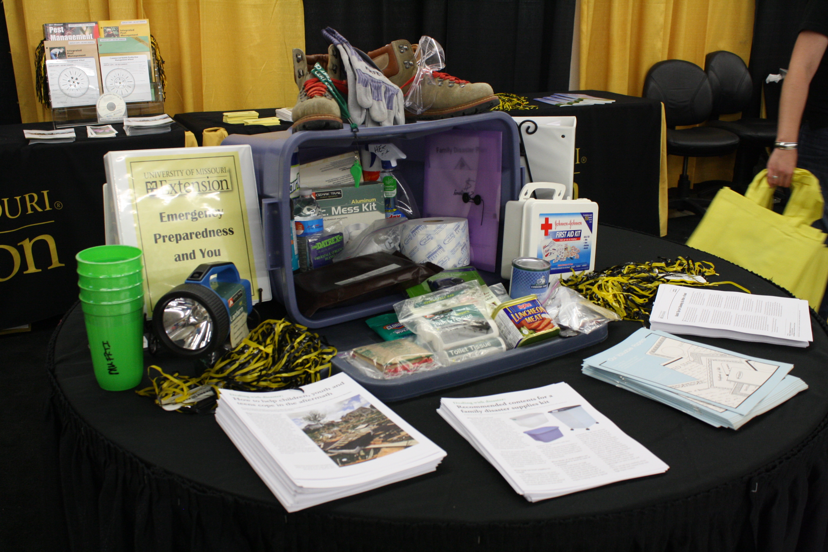 Open Sample emergency kit on display at the Missouri State Fair.